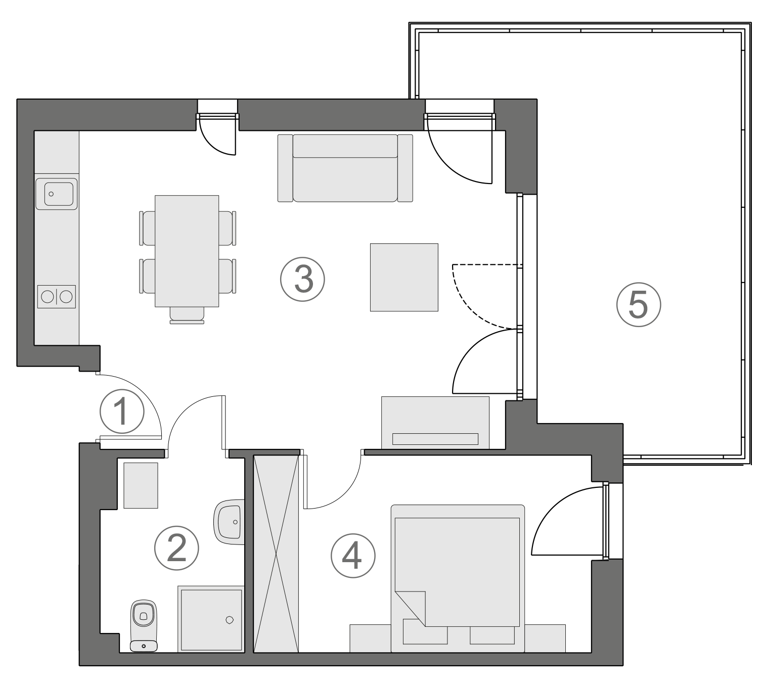 Rzut apartamentu 1-A.1.3