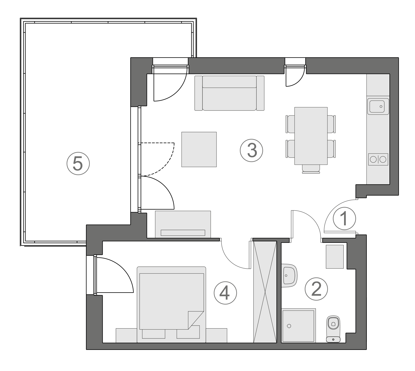 Rzut apartamentu 2-A.1.6