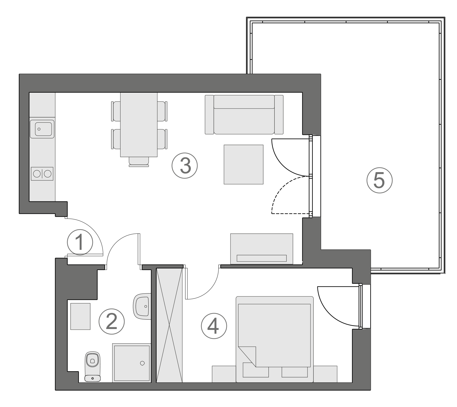 Rzut apartamentu 1-A.3.3