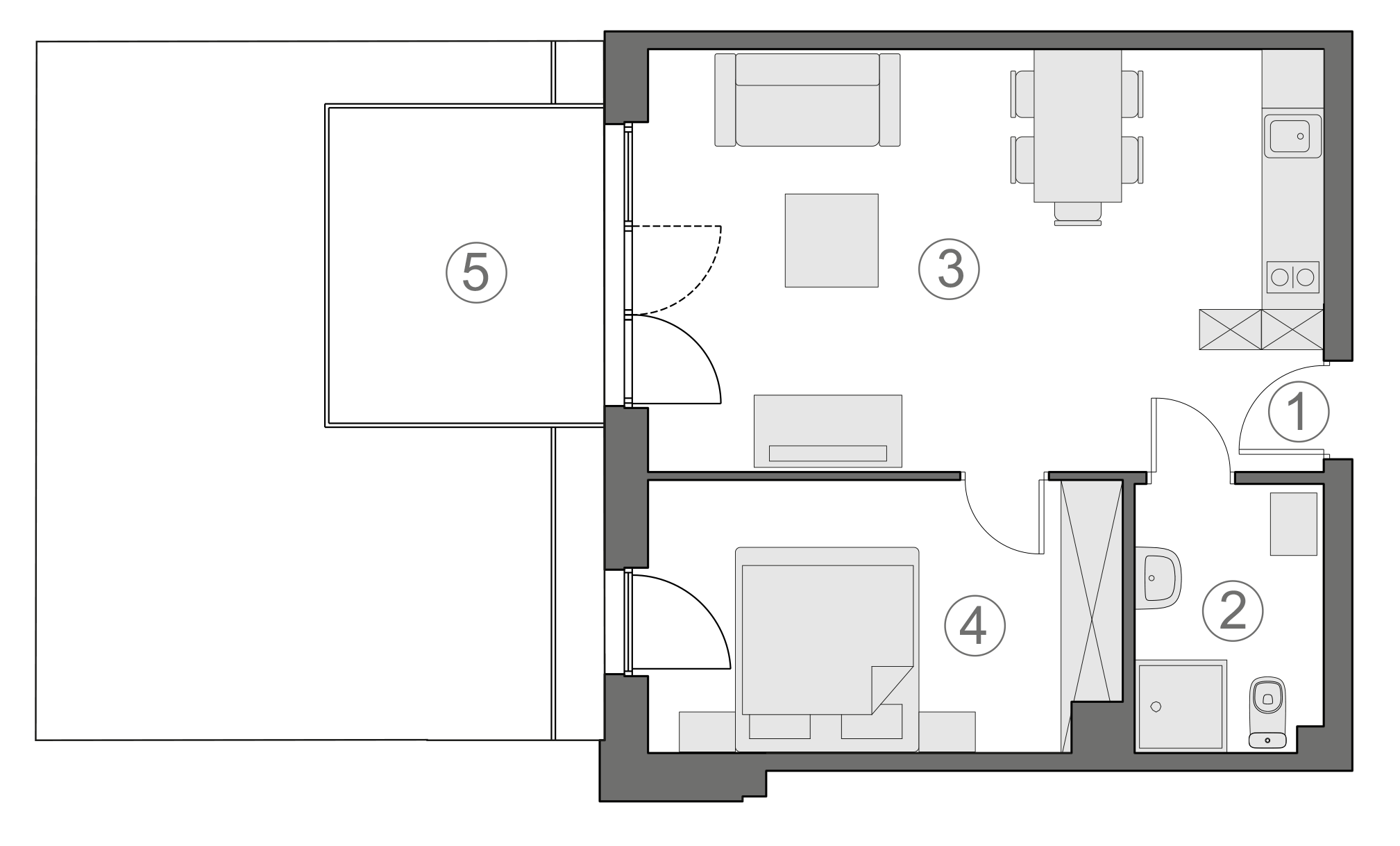Rzut apartamentu 2-B.0.1