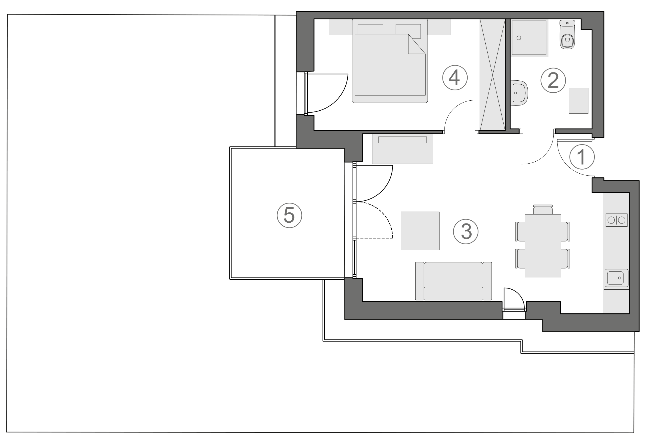 Rzut apartamentu 1-B.0.3