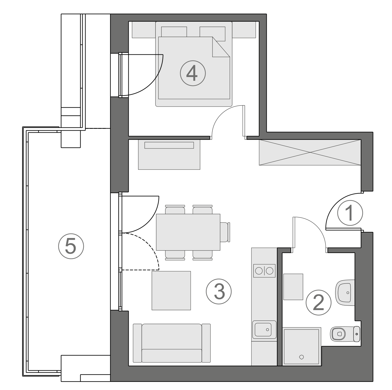Rzut apartamentu 2-A.4.1
