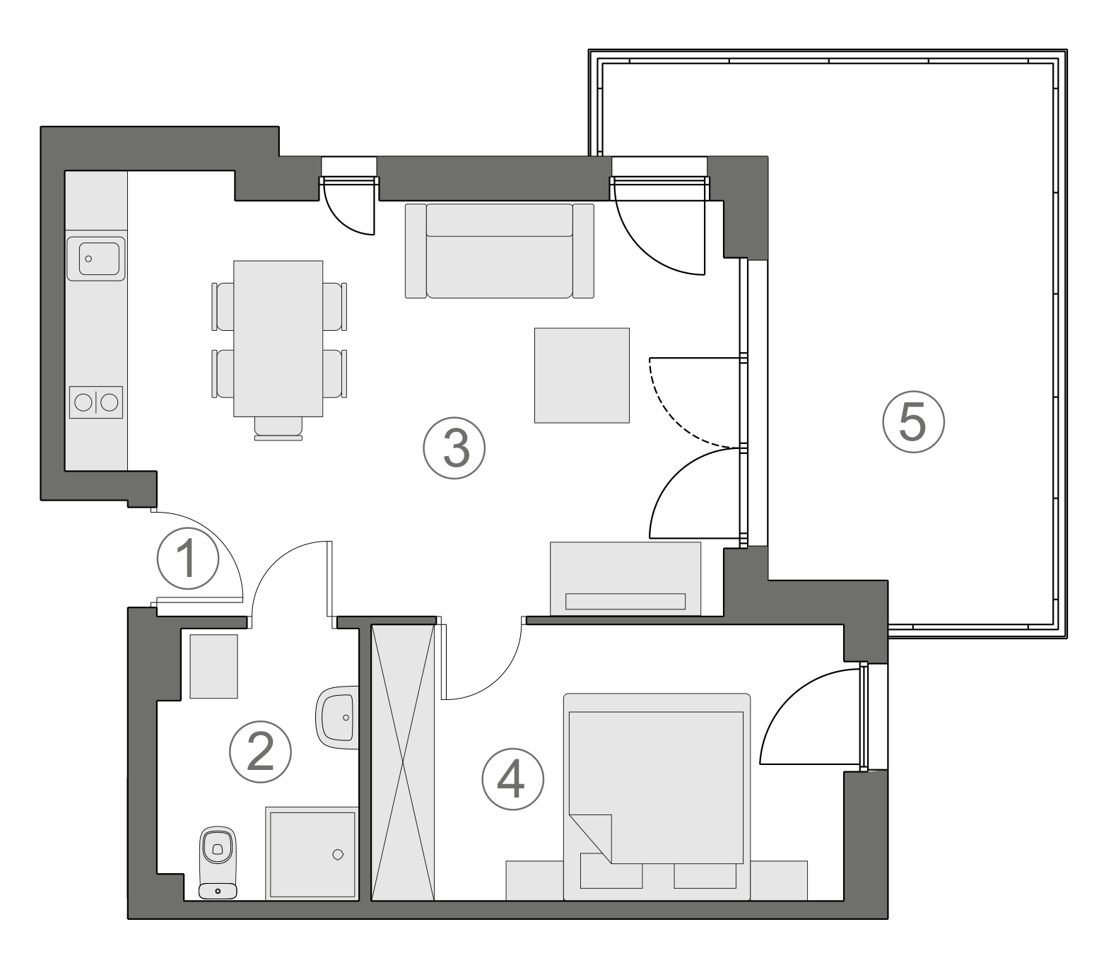 Rzut apartamentu 2-A.1.7