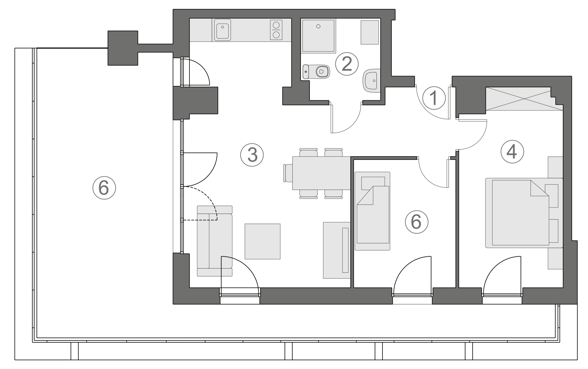 Rzut apartamentu 1-A.4.1