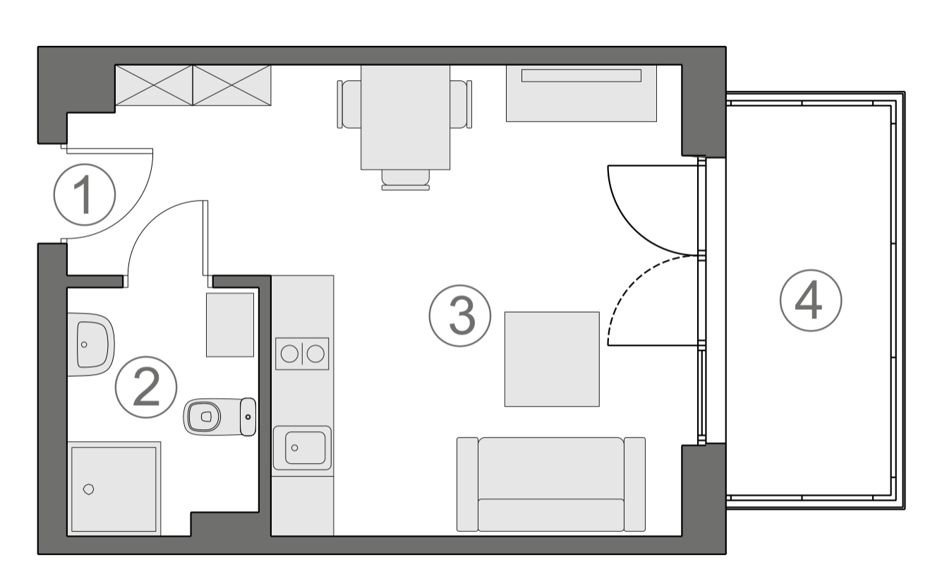 Rzut apartamentu 2-A.2.2