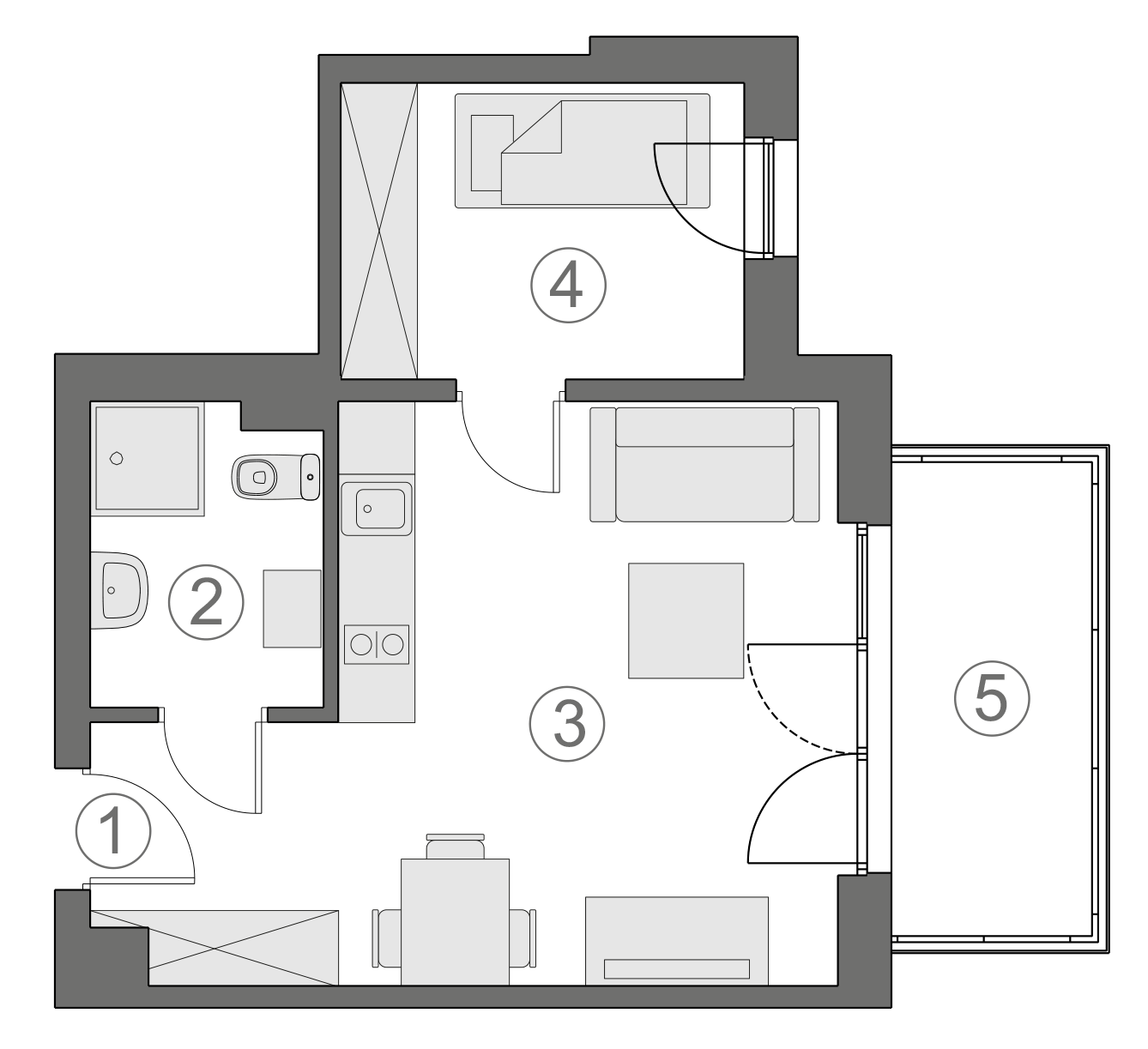 Rzut apartamentu 2-A.2.1