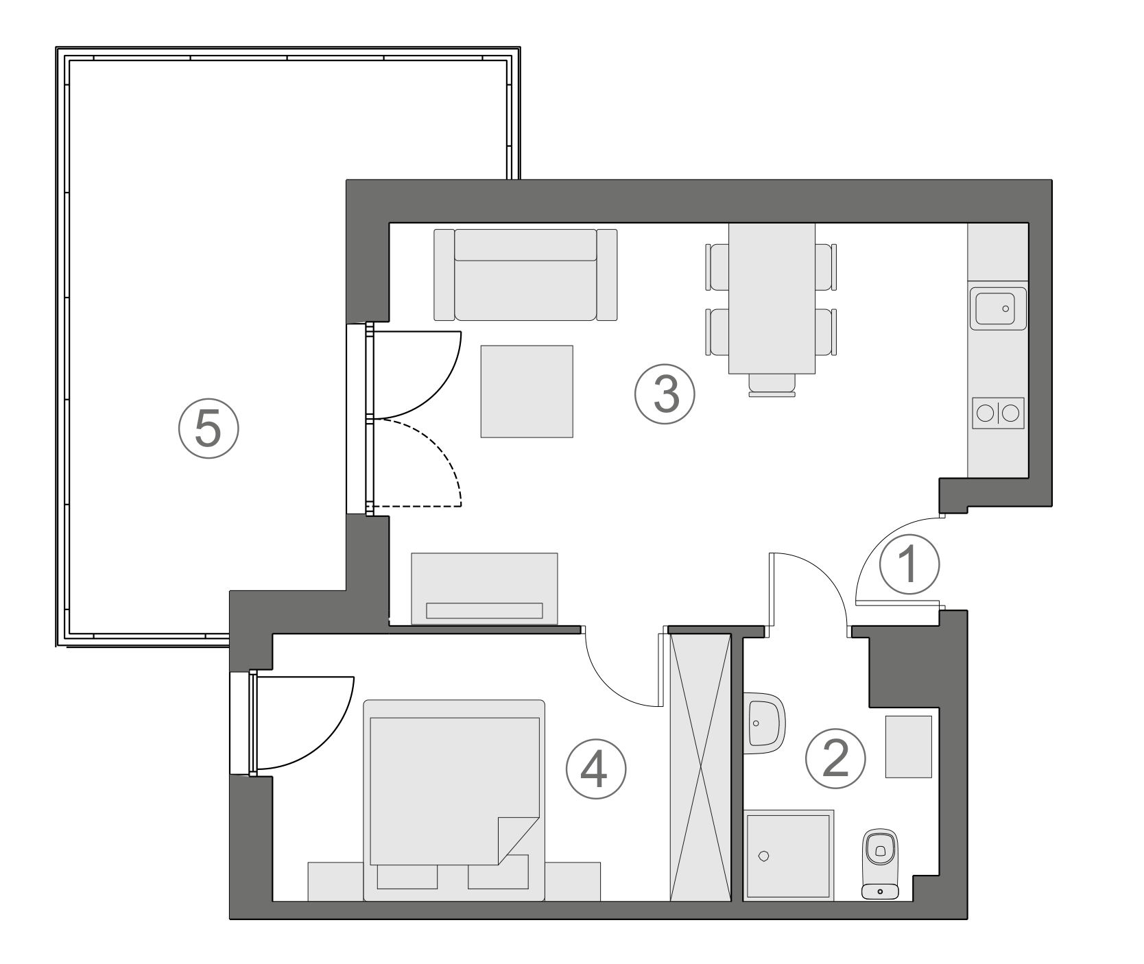 Rzut apartamentu 2-A.3.6