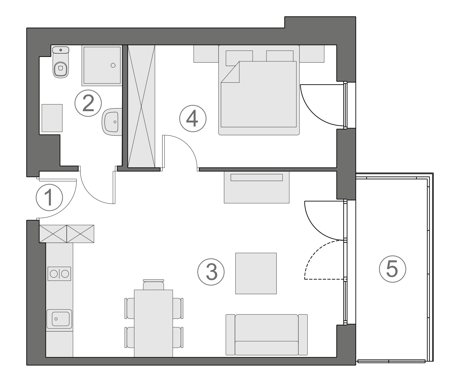 Rzut apartamentu 1-A.2.6