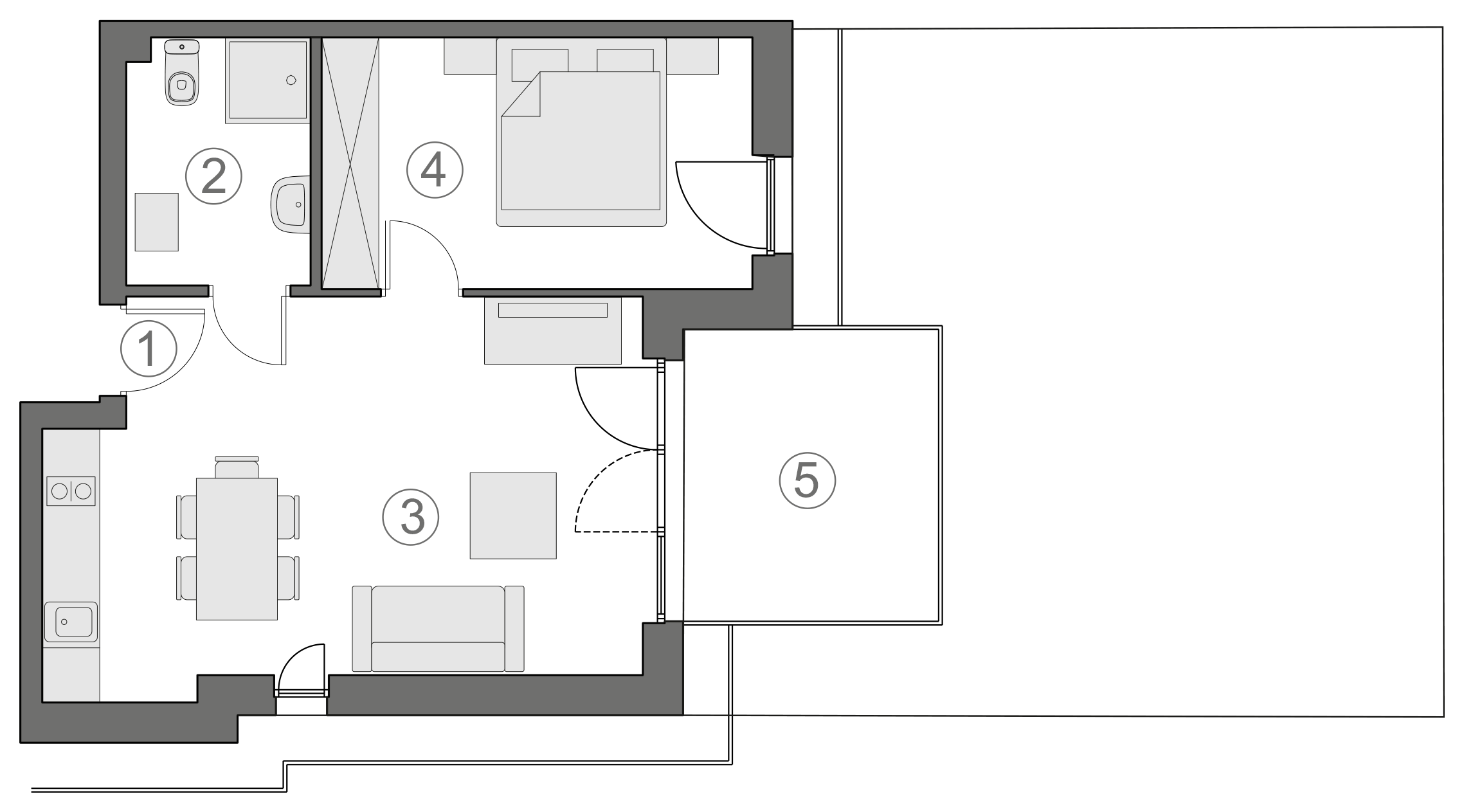 Rzut apartamentu 2-B.0.4