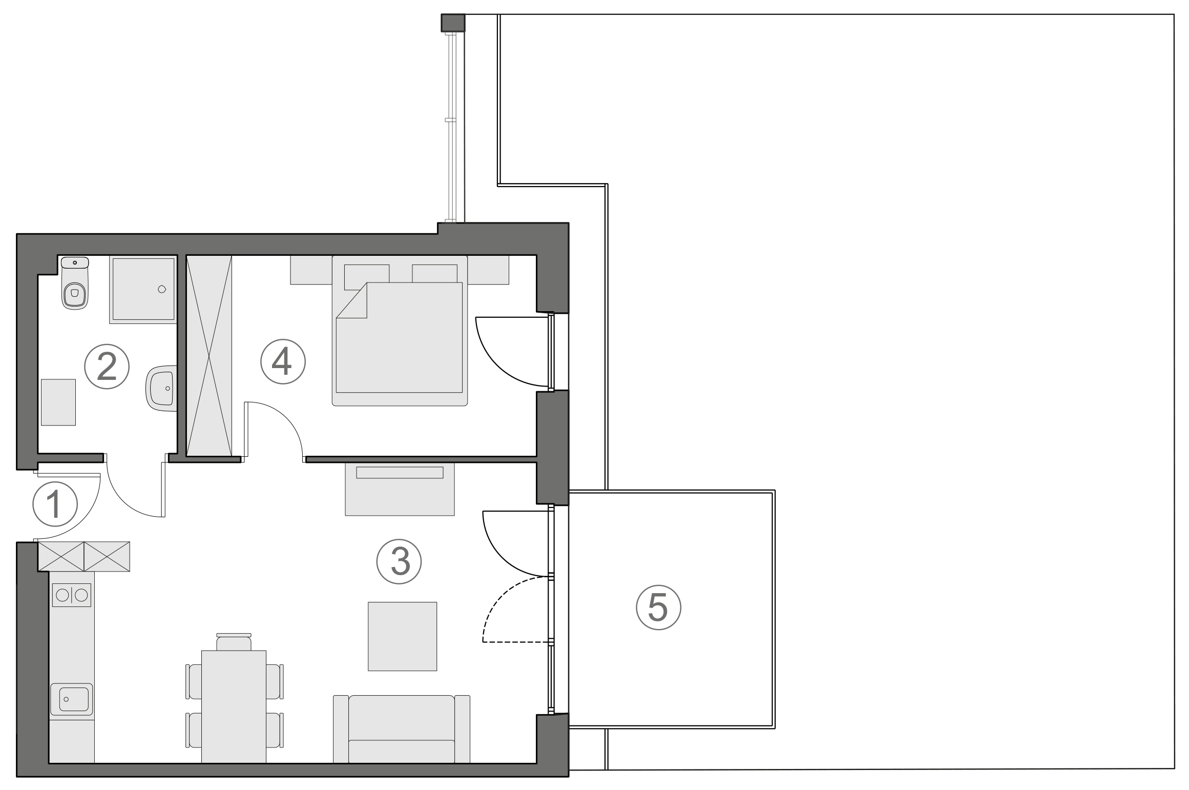 Rzut apartamentu 2-B.0.3