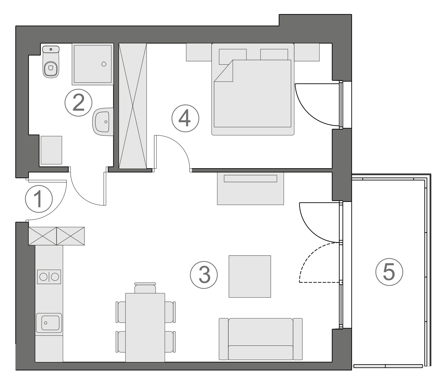 Rzut apartamentu 1-A.1.6
