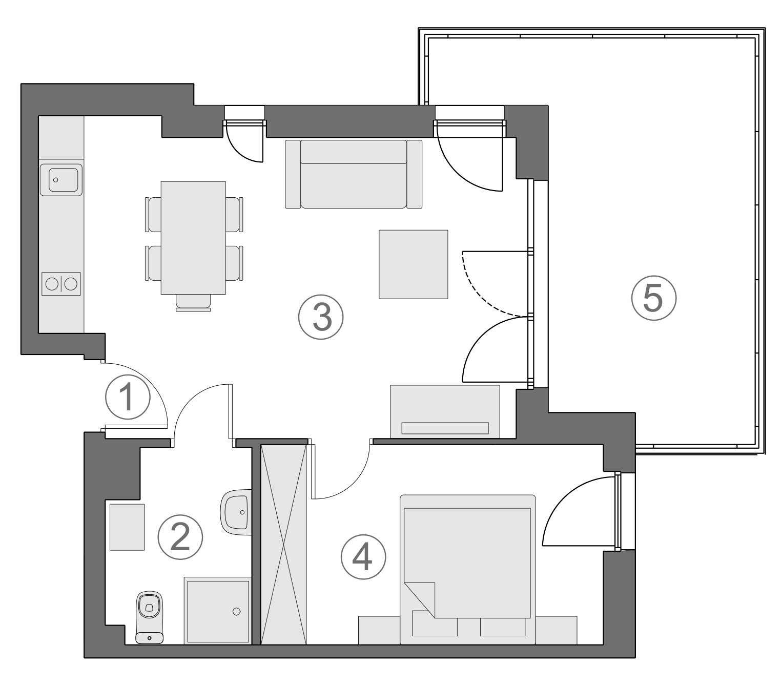 Rzut apartamentu 2-A.2.7