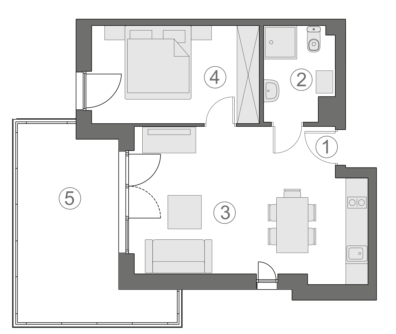 Rzut apartamentu 1-B.2.6