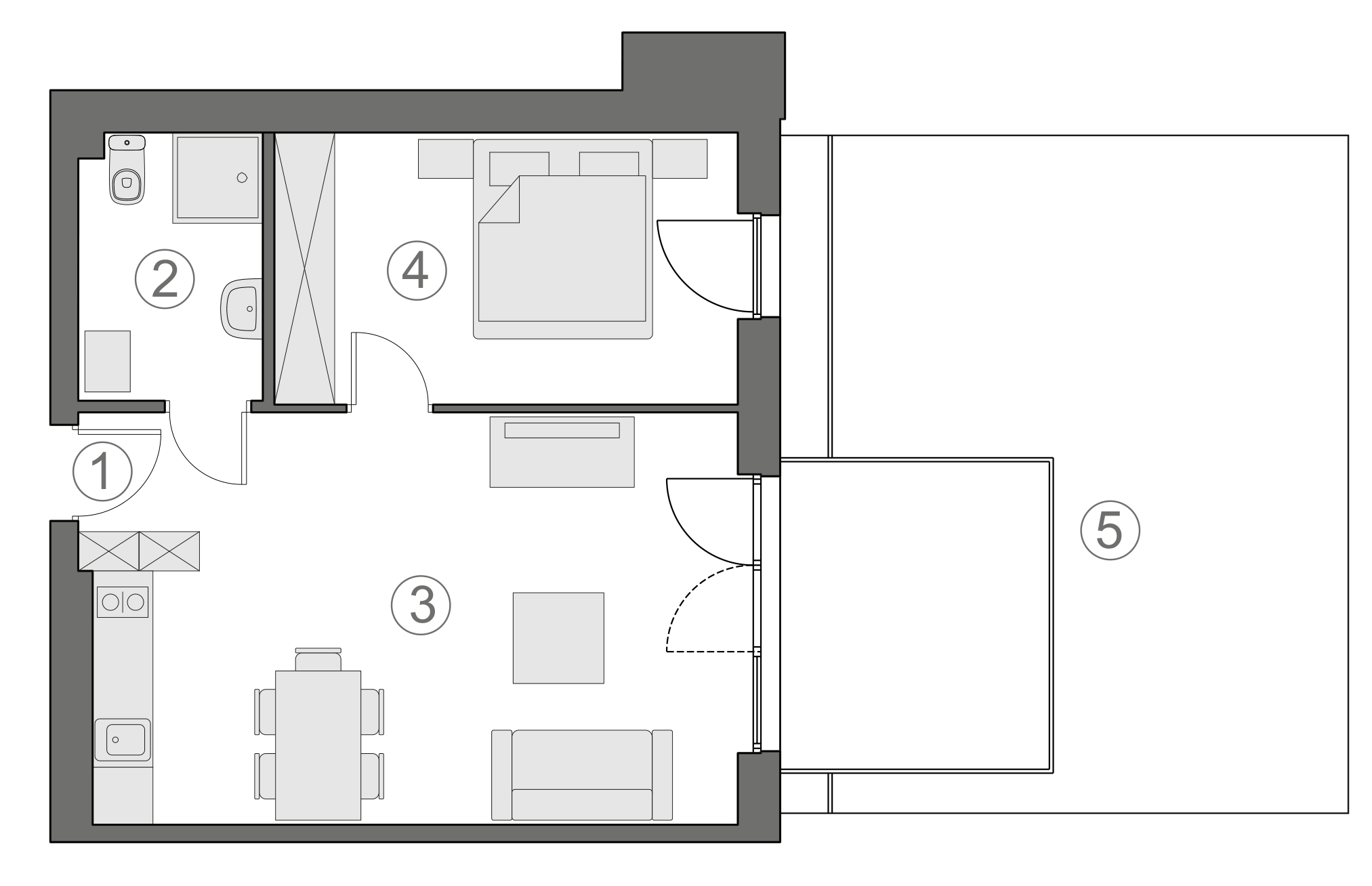 Rzut apartamentu 1-A.0.1