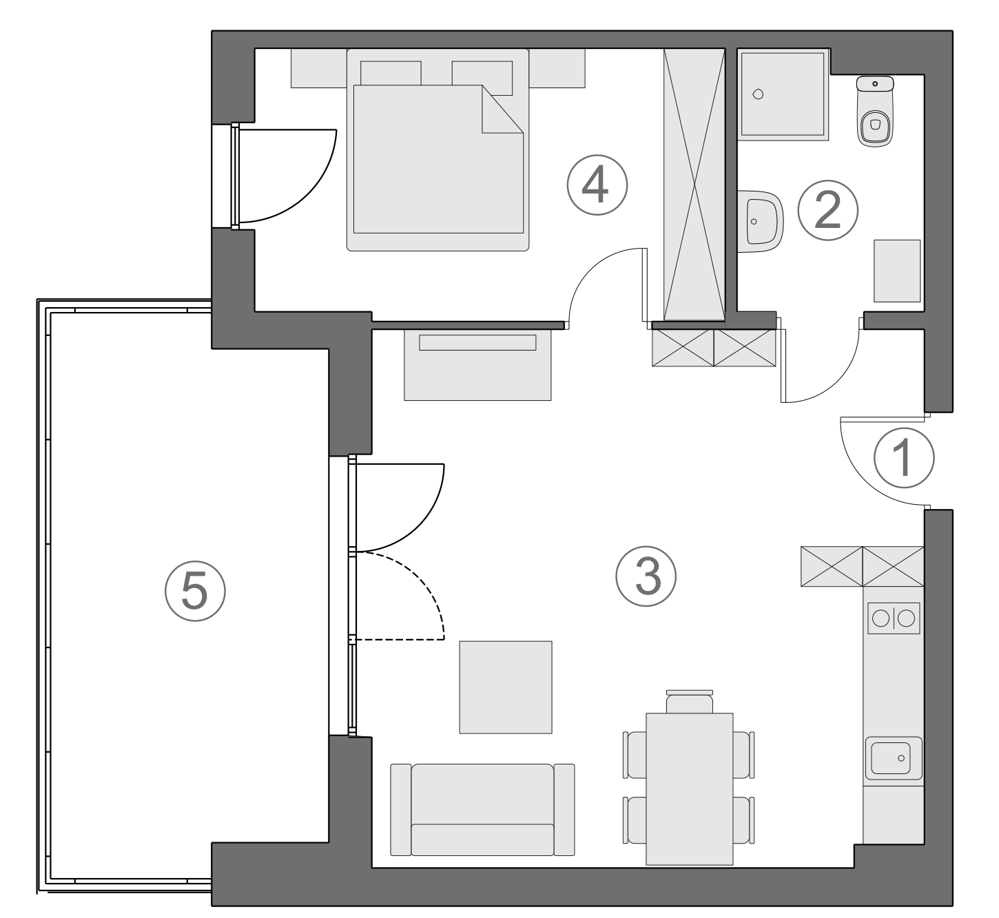 Rzut apartamentu 2-A.2.4