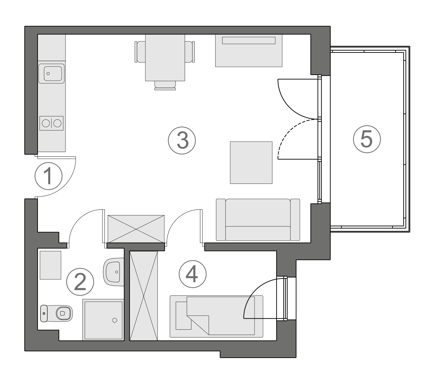 Rzut apartamentu 2-B.1.7