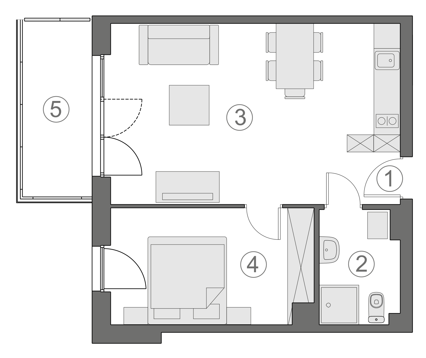 Rzut apartamentu 2-B.1.6