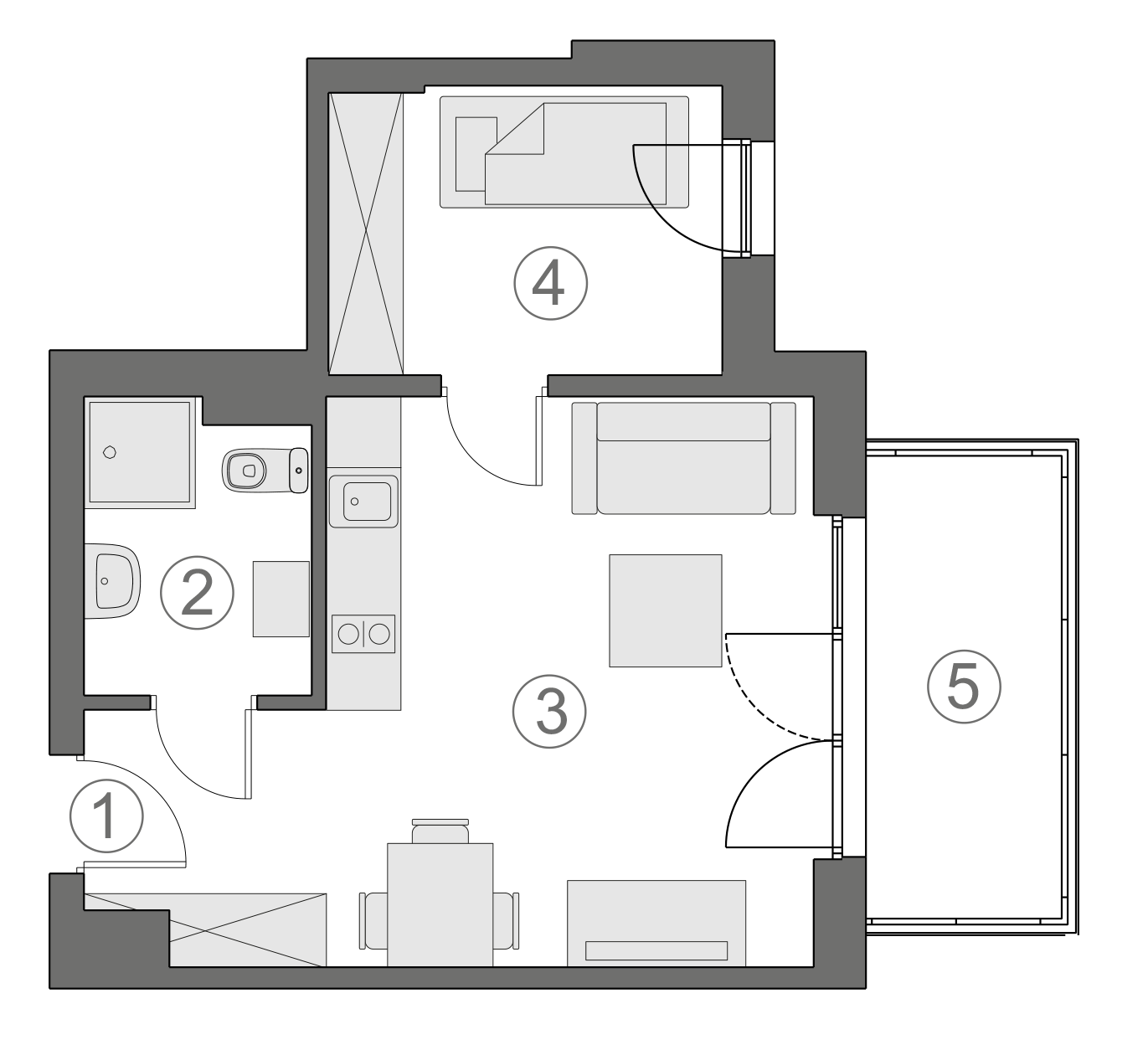 Rzut apartamentu 2-A.3.1
