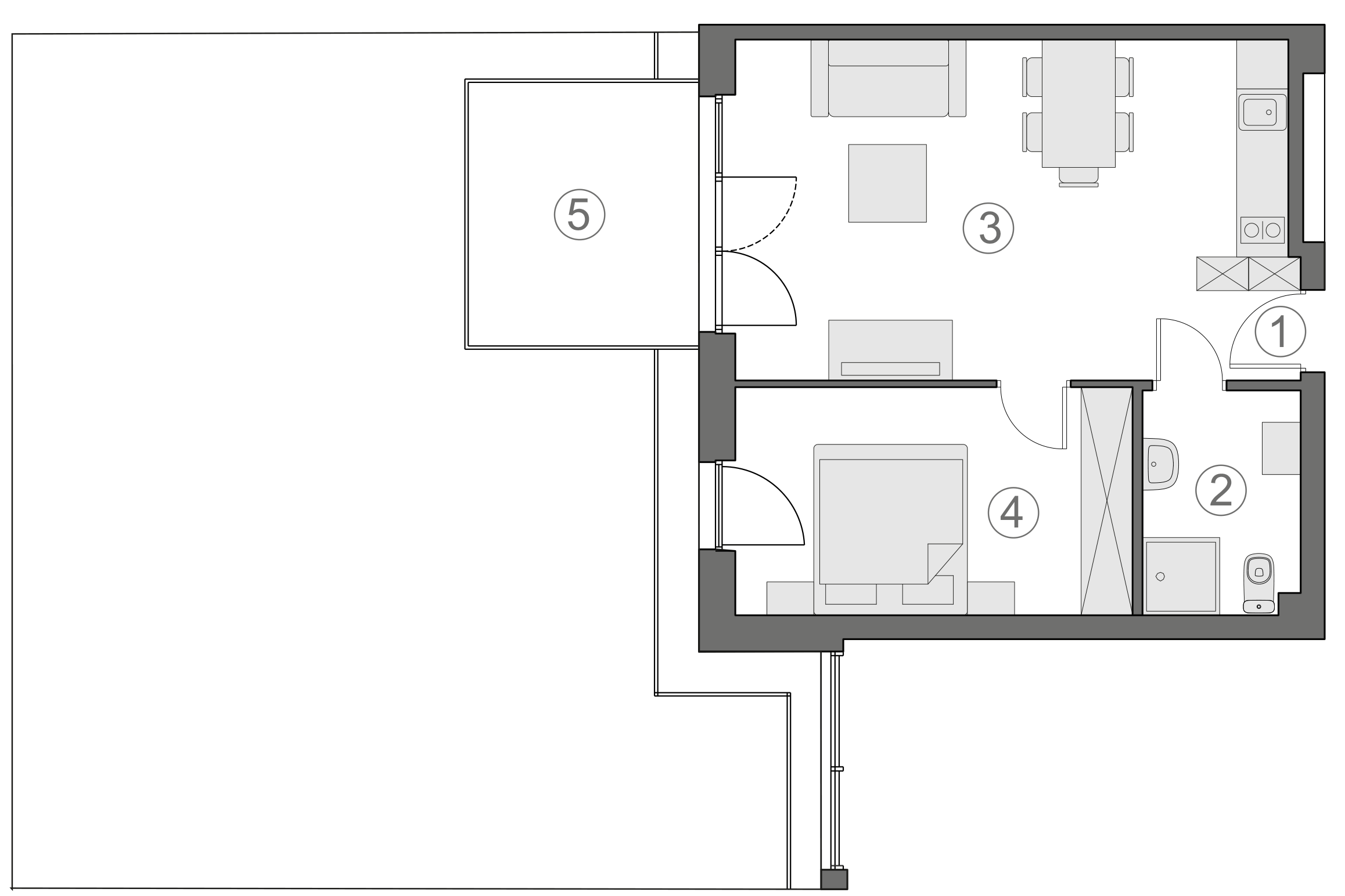 Rzut apartamentu 1-A.0.4