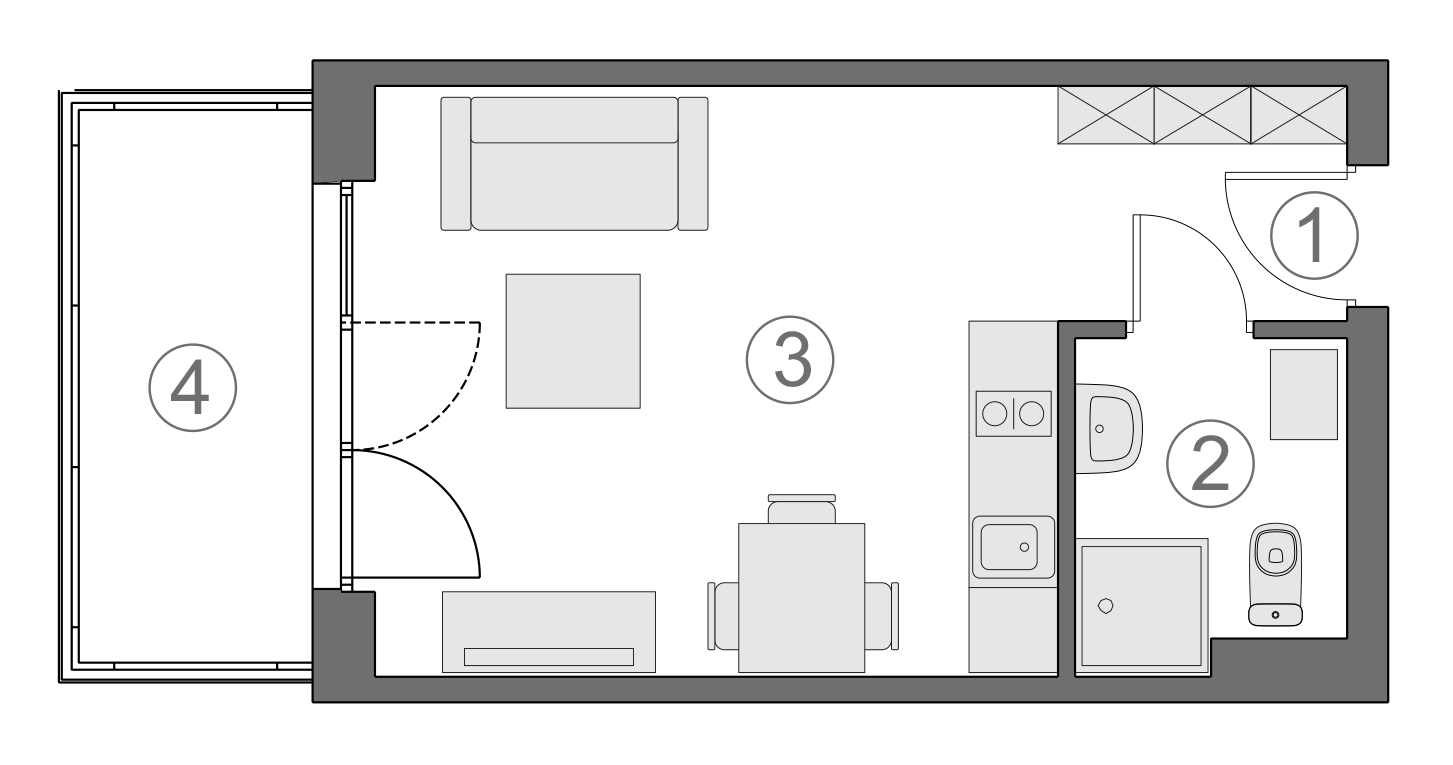 Rzut apartamentu 2-A.2.5