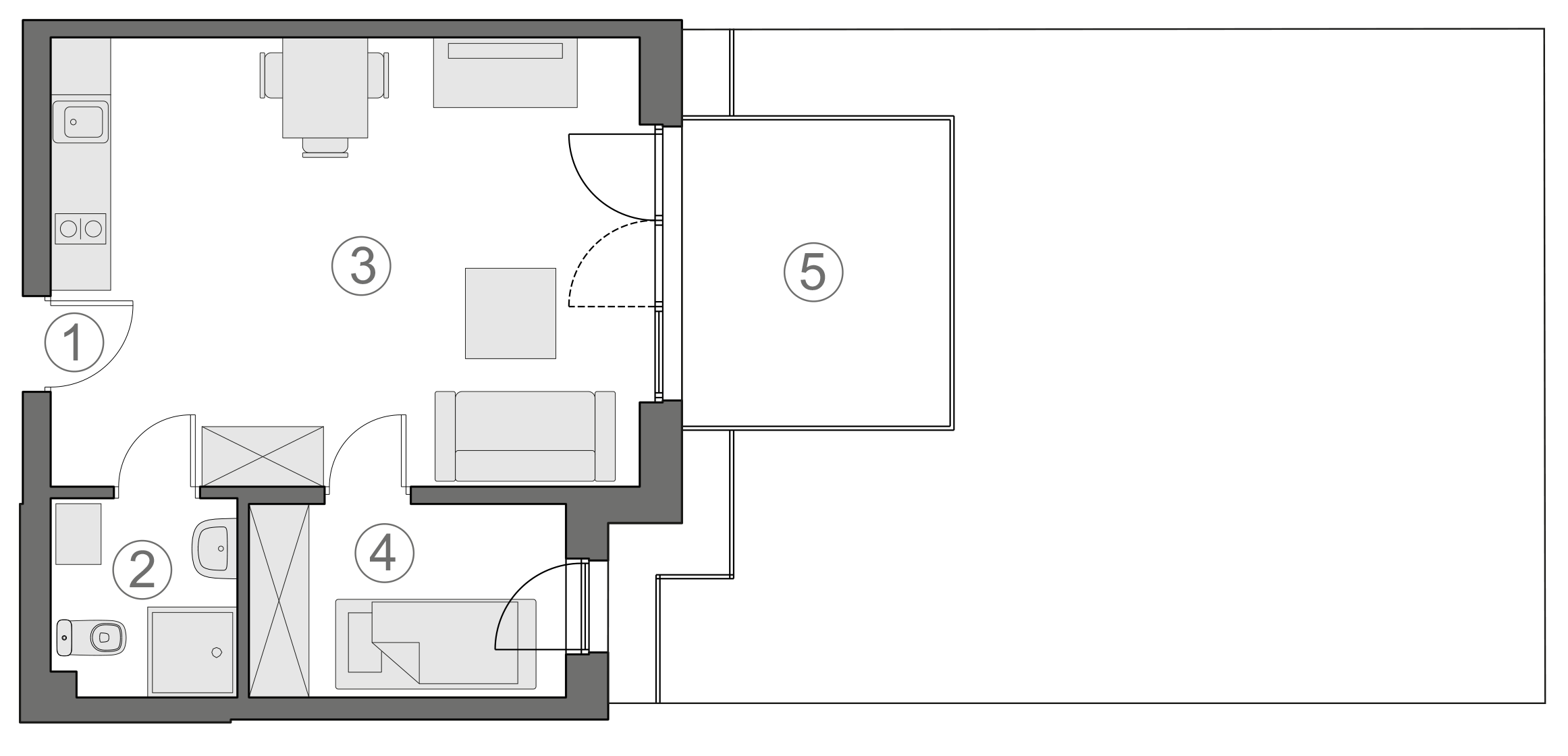 Rzut apartamentu 2-B.0.2