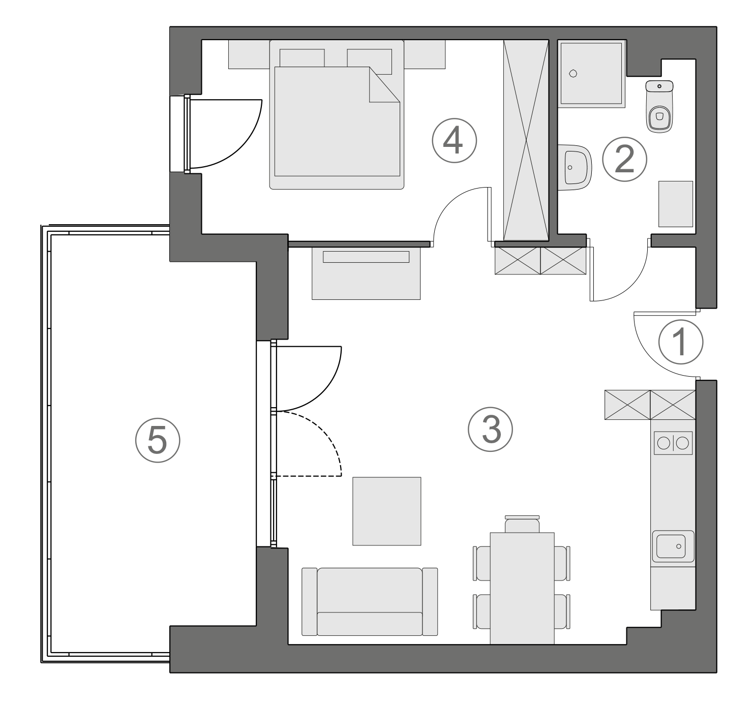 Rzut apartamentu 2-A.3.4