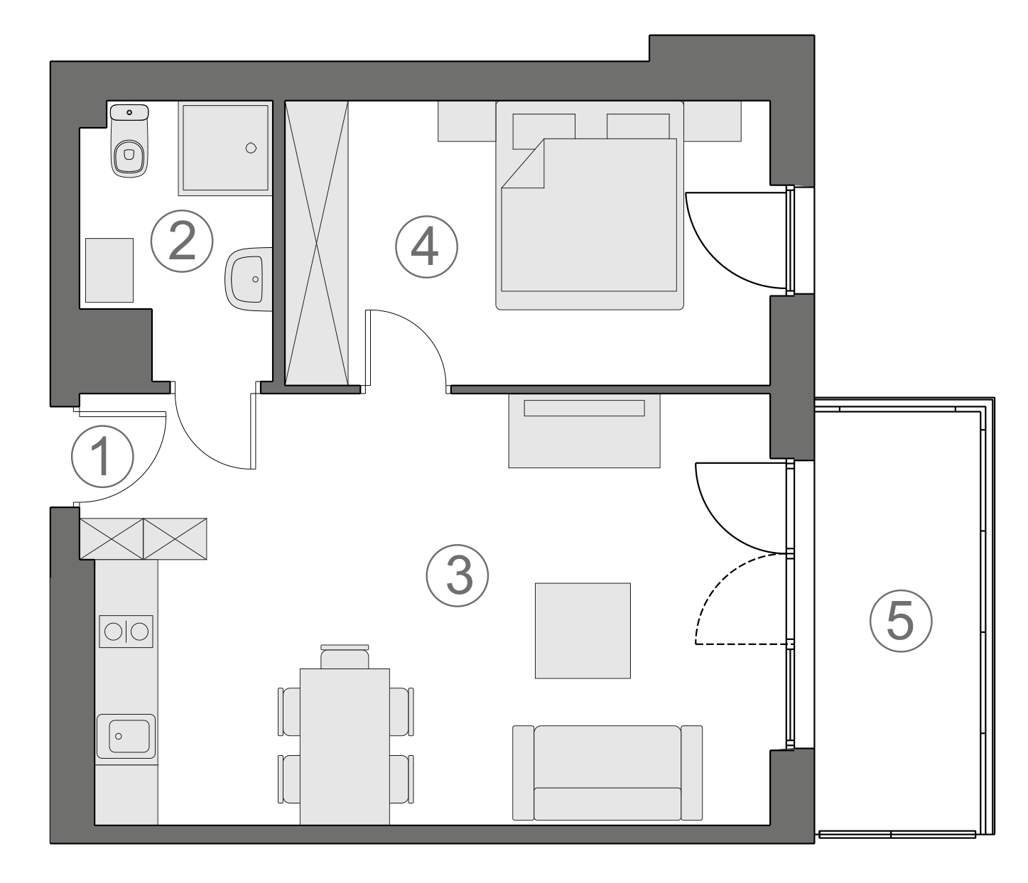 Rzut apartamentu 1-A.3.6