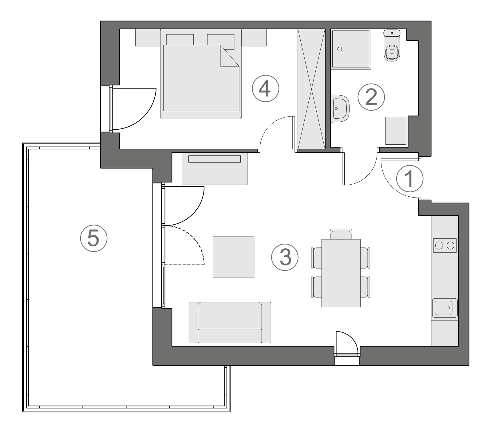 Rzut apartamentu 2-B.1.3