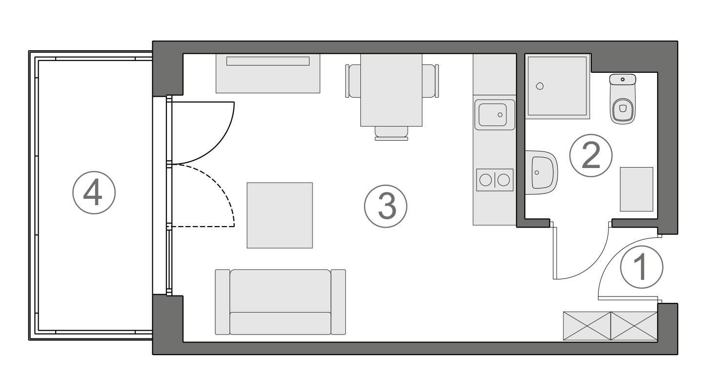 Rzut apartamentu 2-B.2.4