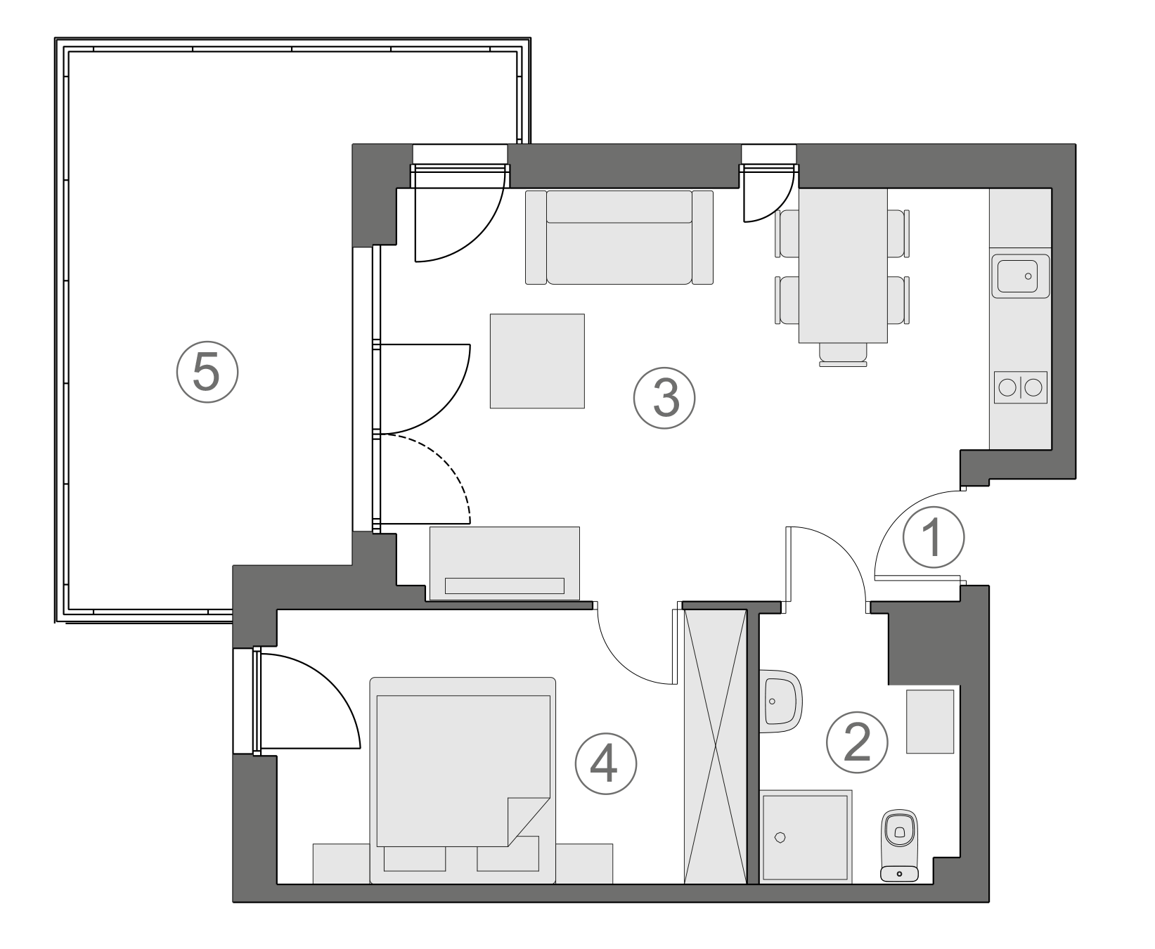 Rzut apartamentu 1-A.3.2