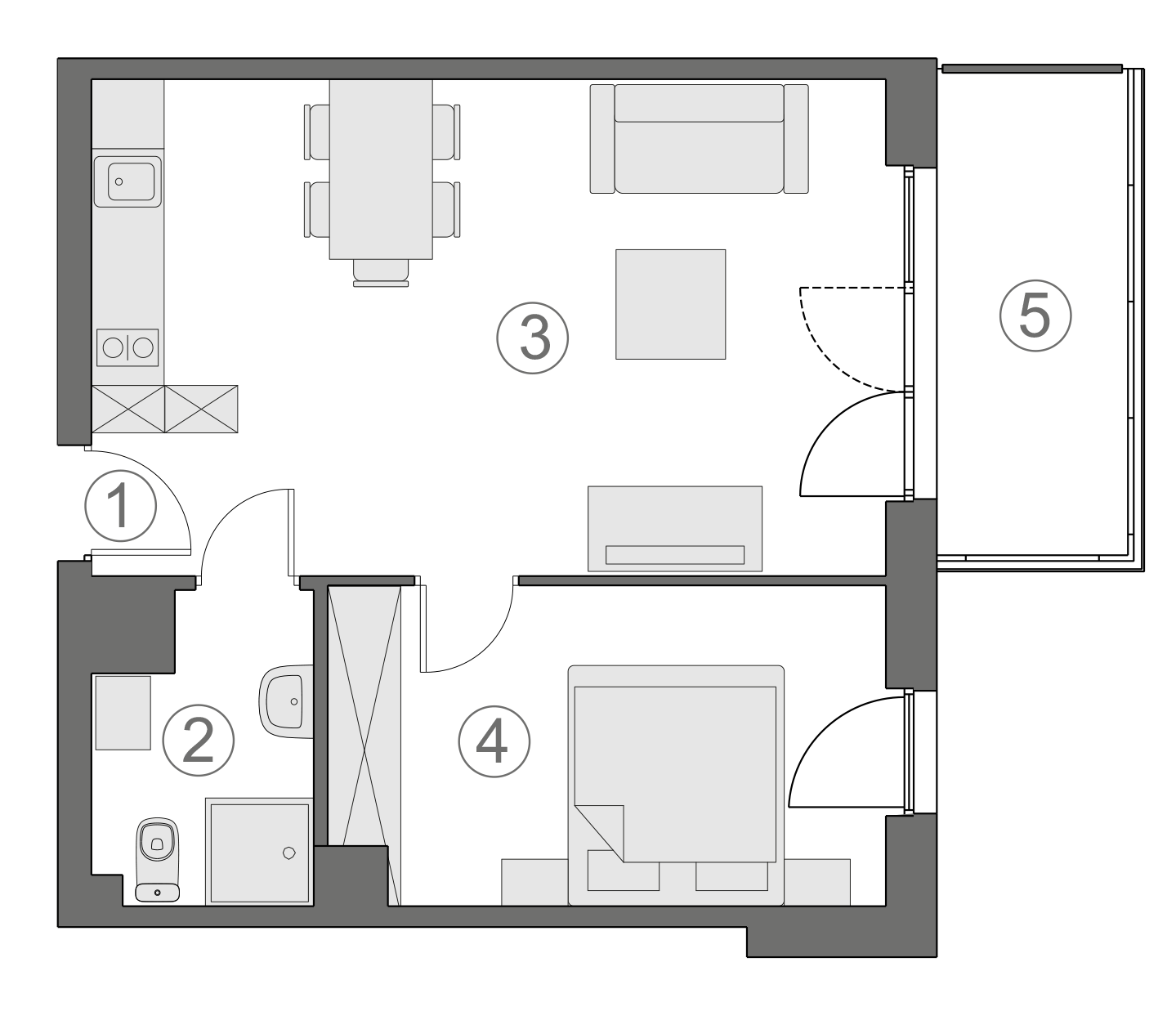 Rzut apartamentu 1-B.3.2