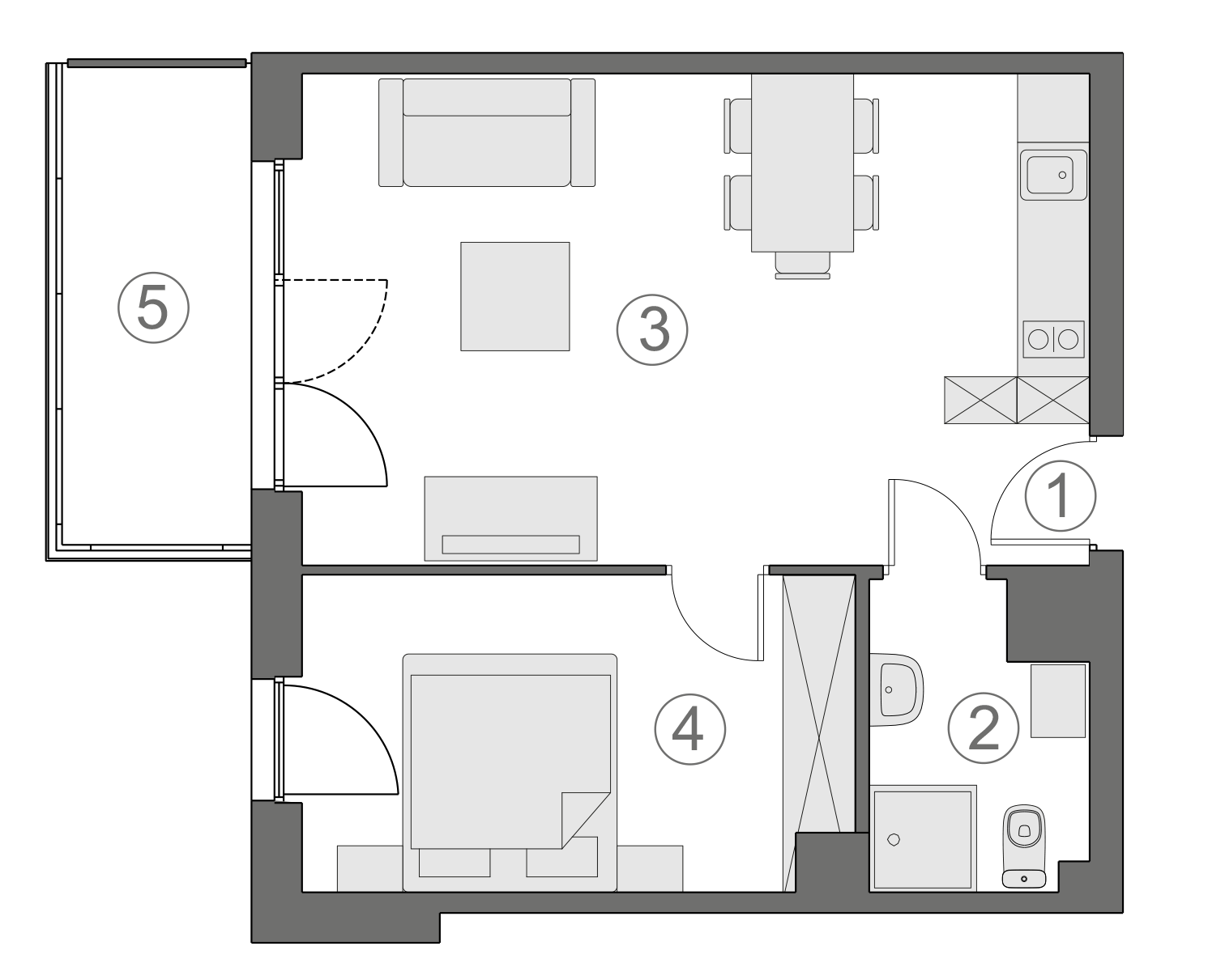 Rzut apartamentu 2-B.3.6