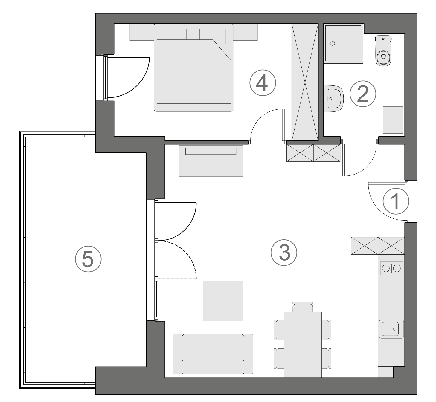 Rzut apartamentu 2-A.1.4