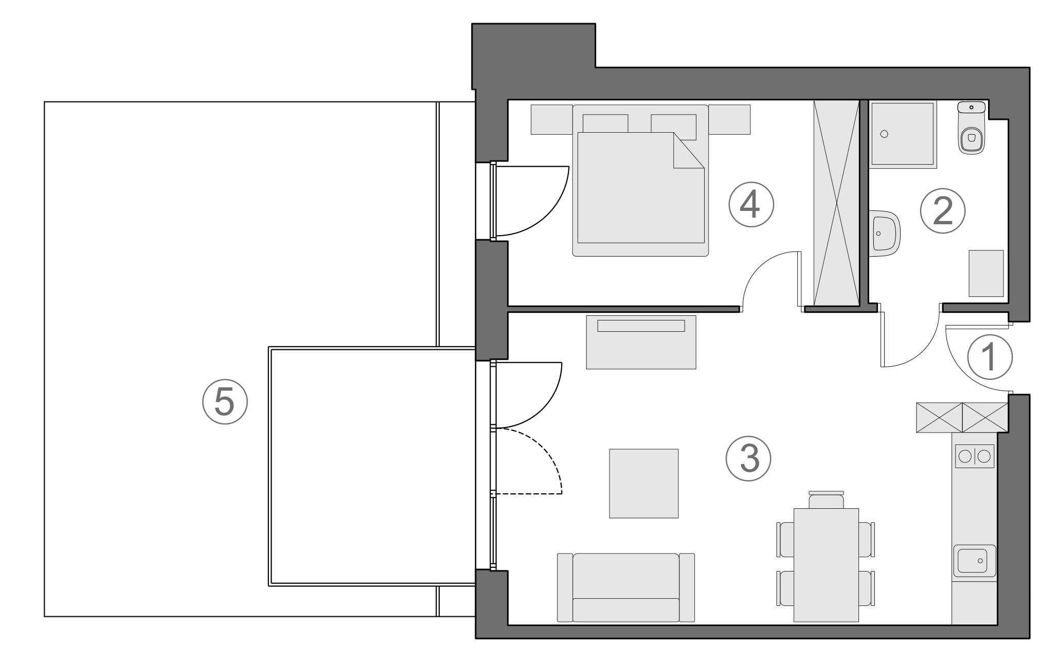 Rzut apartamentu 2-A.0.7