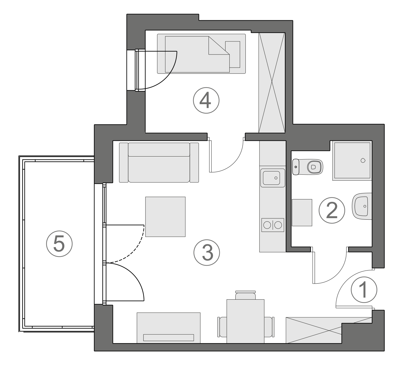 Rzut apartamentu 1-A.3.8