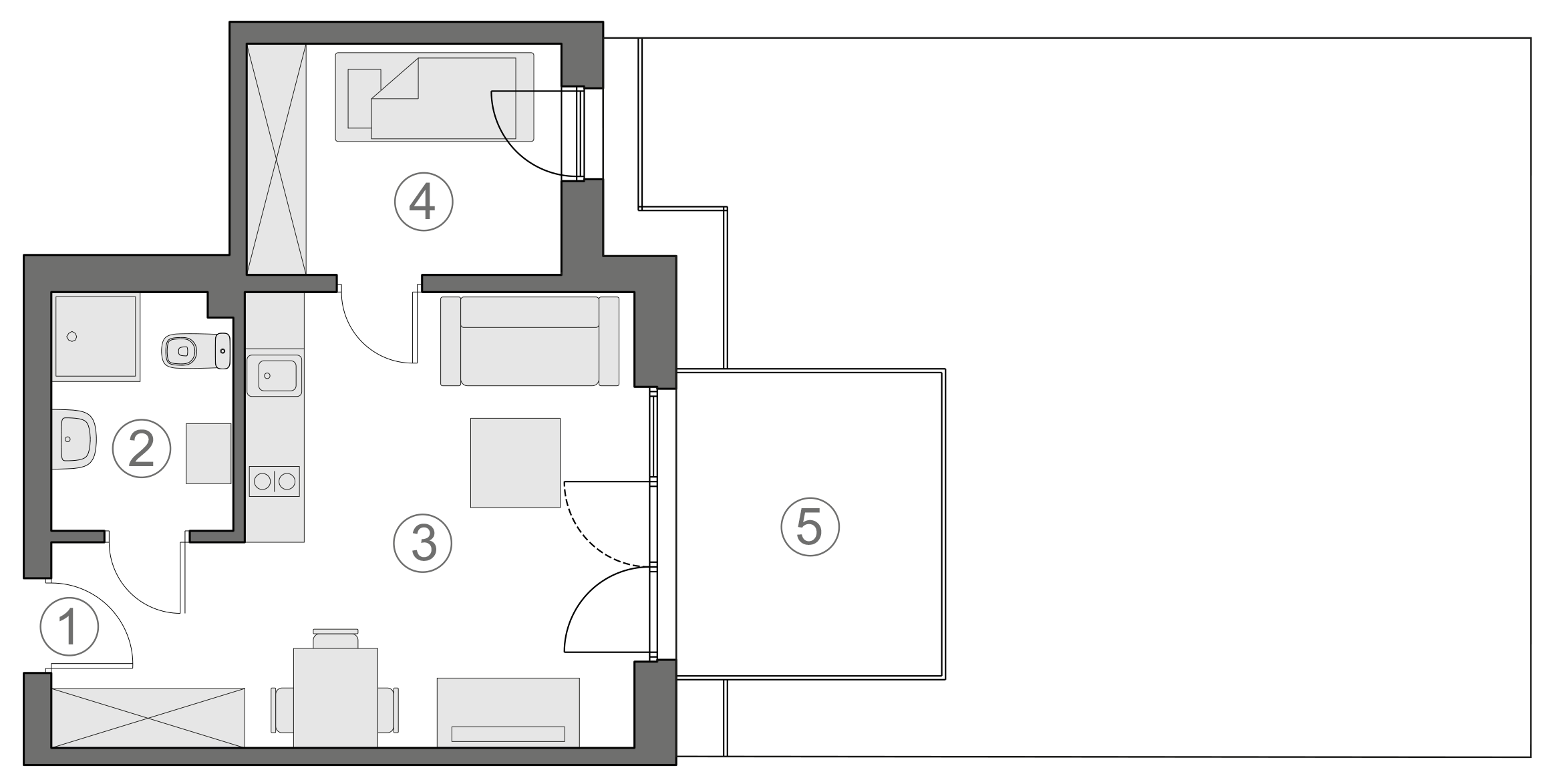 Rzut apartamentu 2-A.0.5