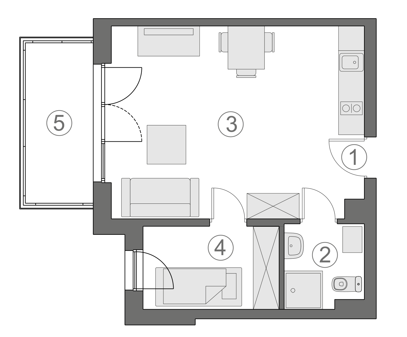 Rzut apartamentu 1-B.2.1