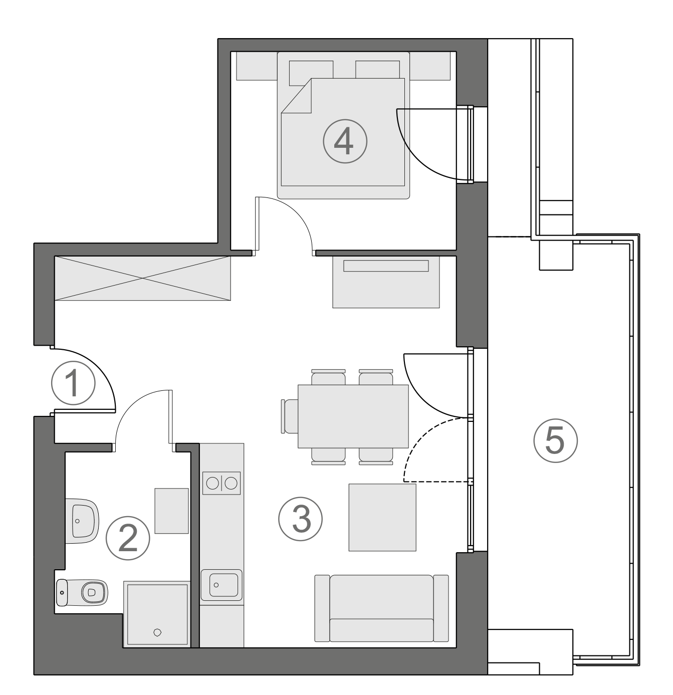 Rzut apartamentu 1-A.4.3