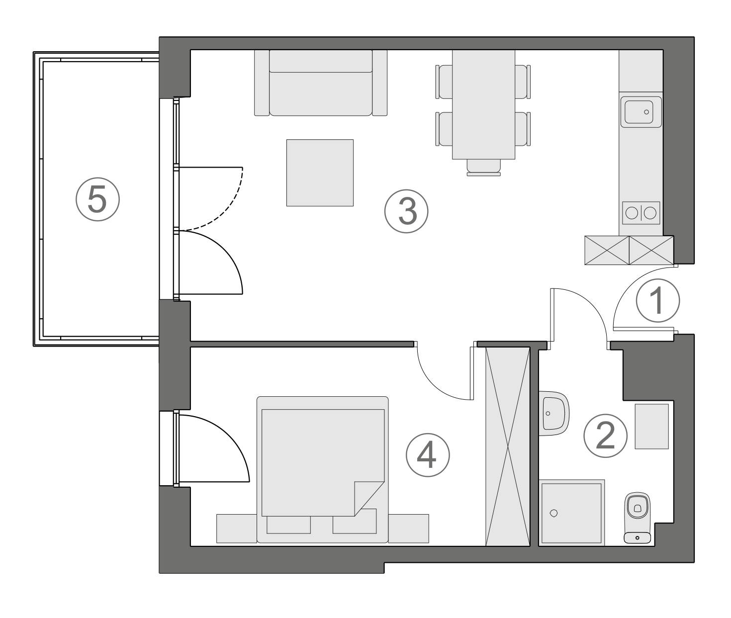 Rzut apartamentu 1-A.3.1