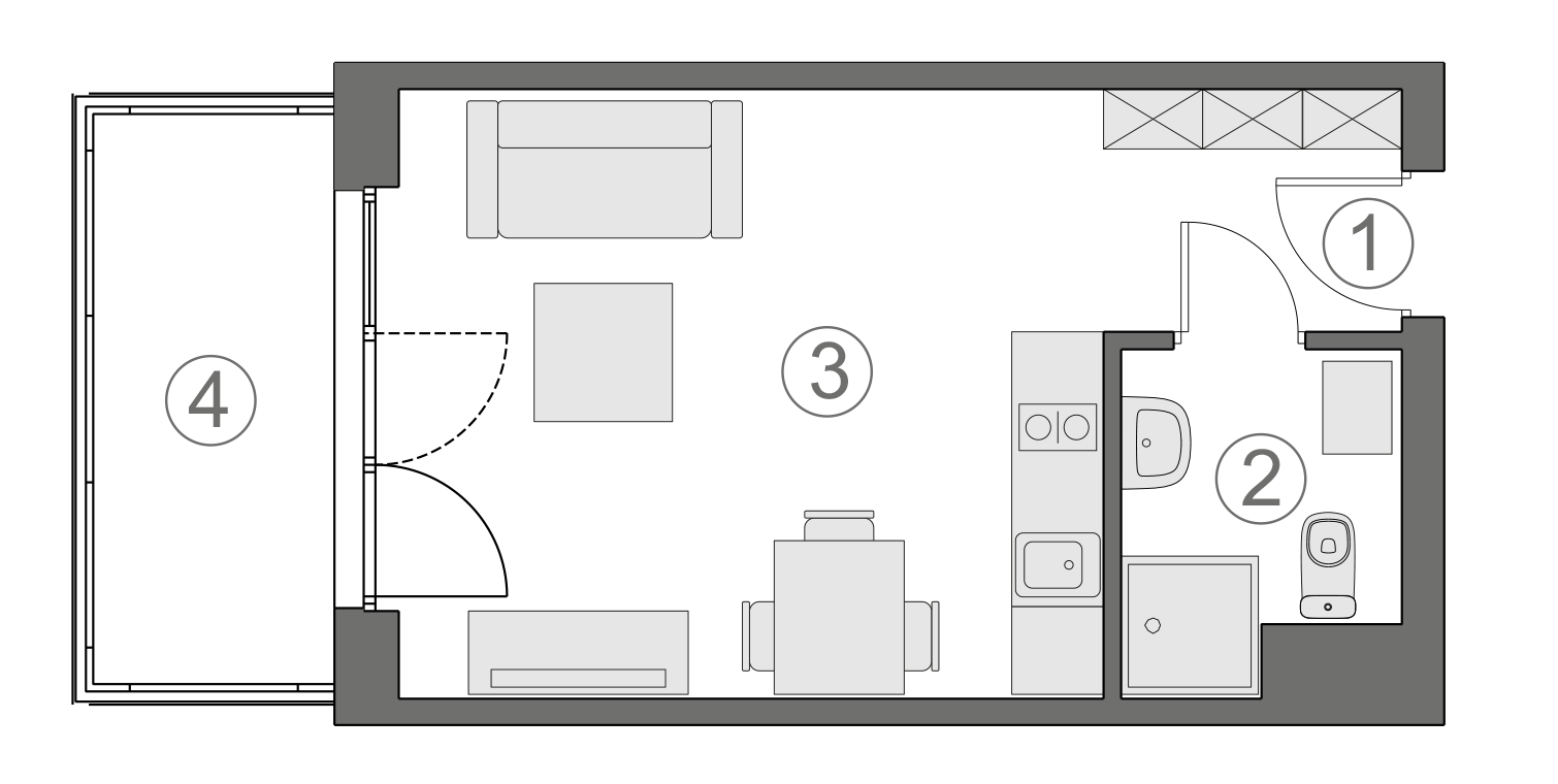Rzut apartamentu 2-A.3.5
