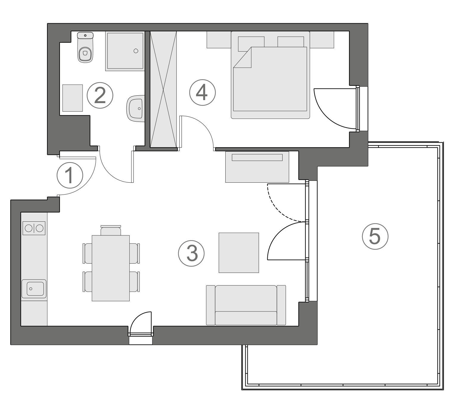 Rzut apartamentu 2-B.3.2