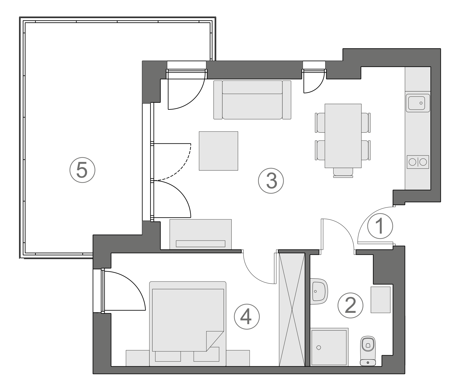 Rzut apartamentu 1-A.2.2
