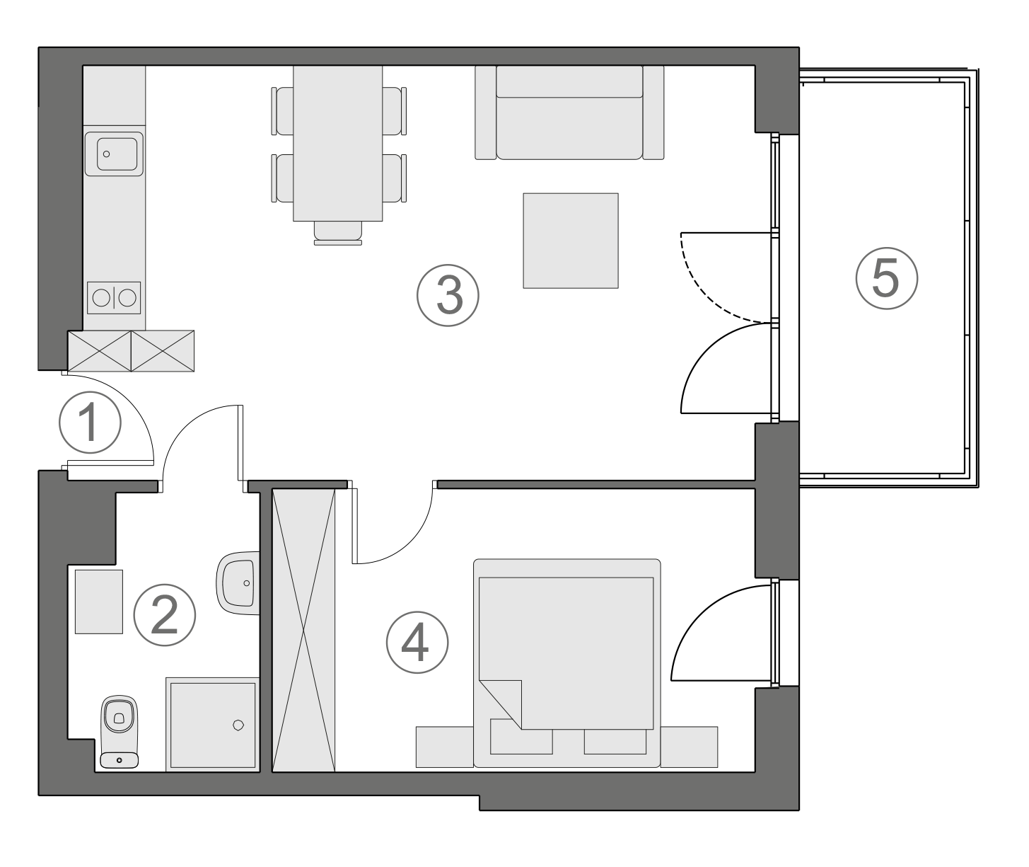 Rzut apartamentu 2-A.2.8
