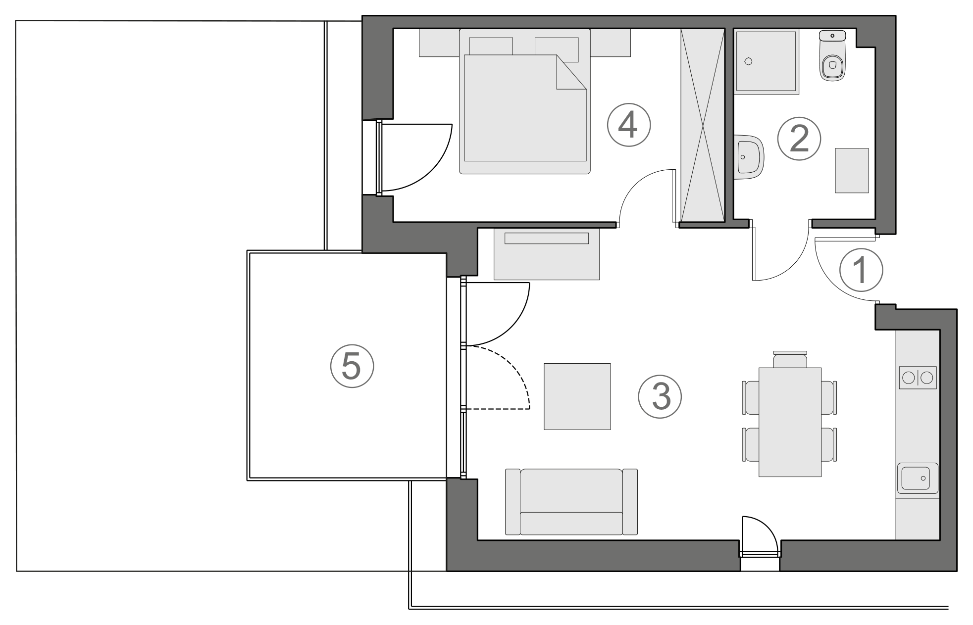 Rzut apartamentu 2-B.0.5