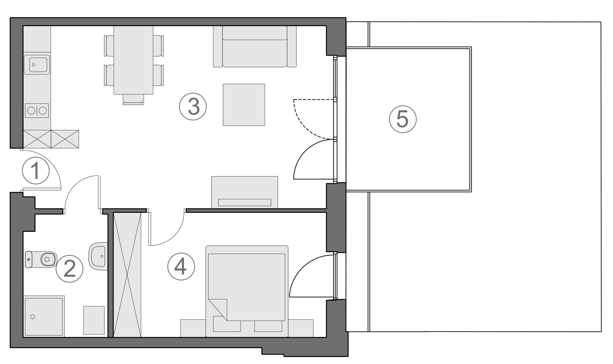 Rzut apartamentu 1-A.0.7