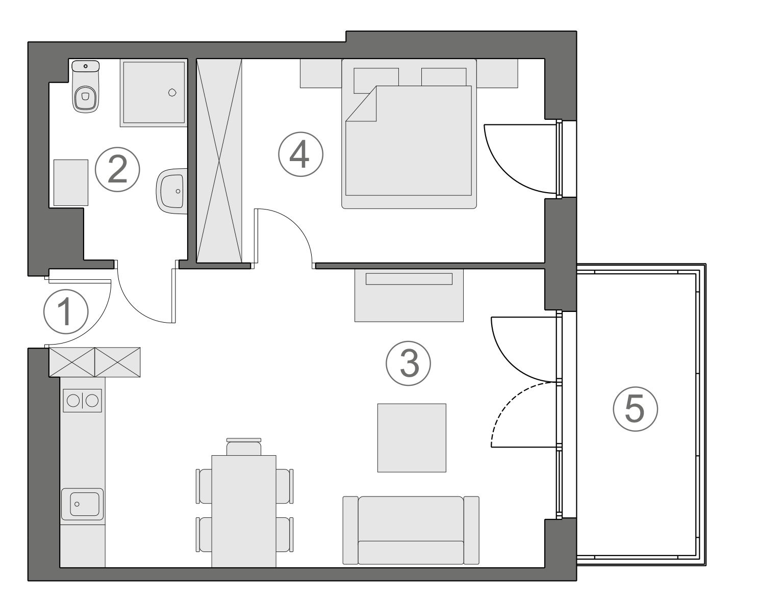 Rzut apartamentu 2-B.2.1