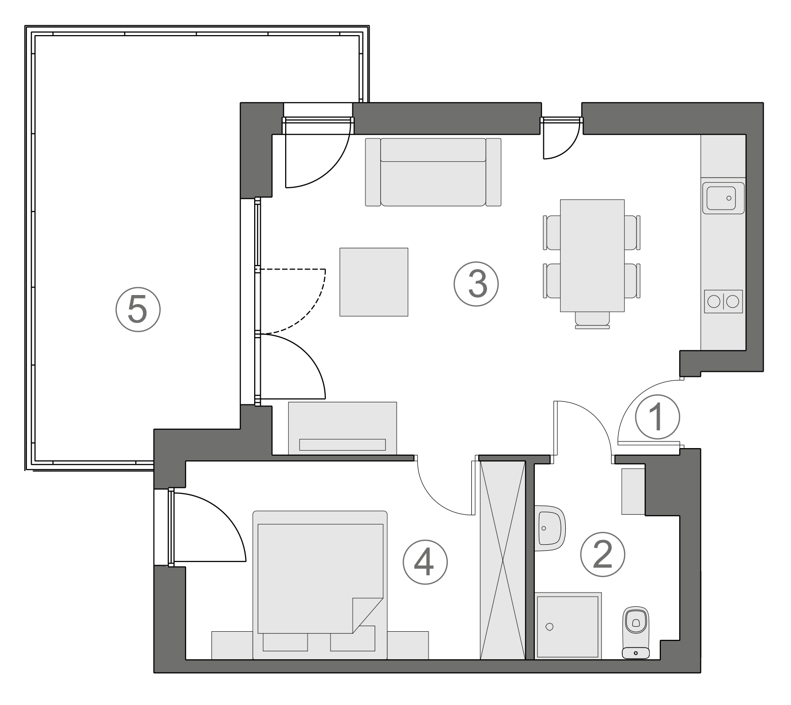 Rzut apartamentu 2-A.2.6