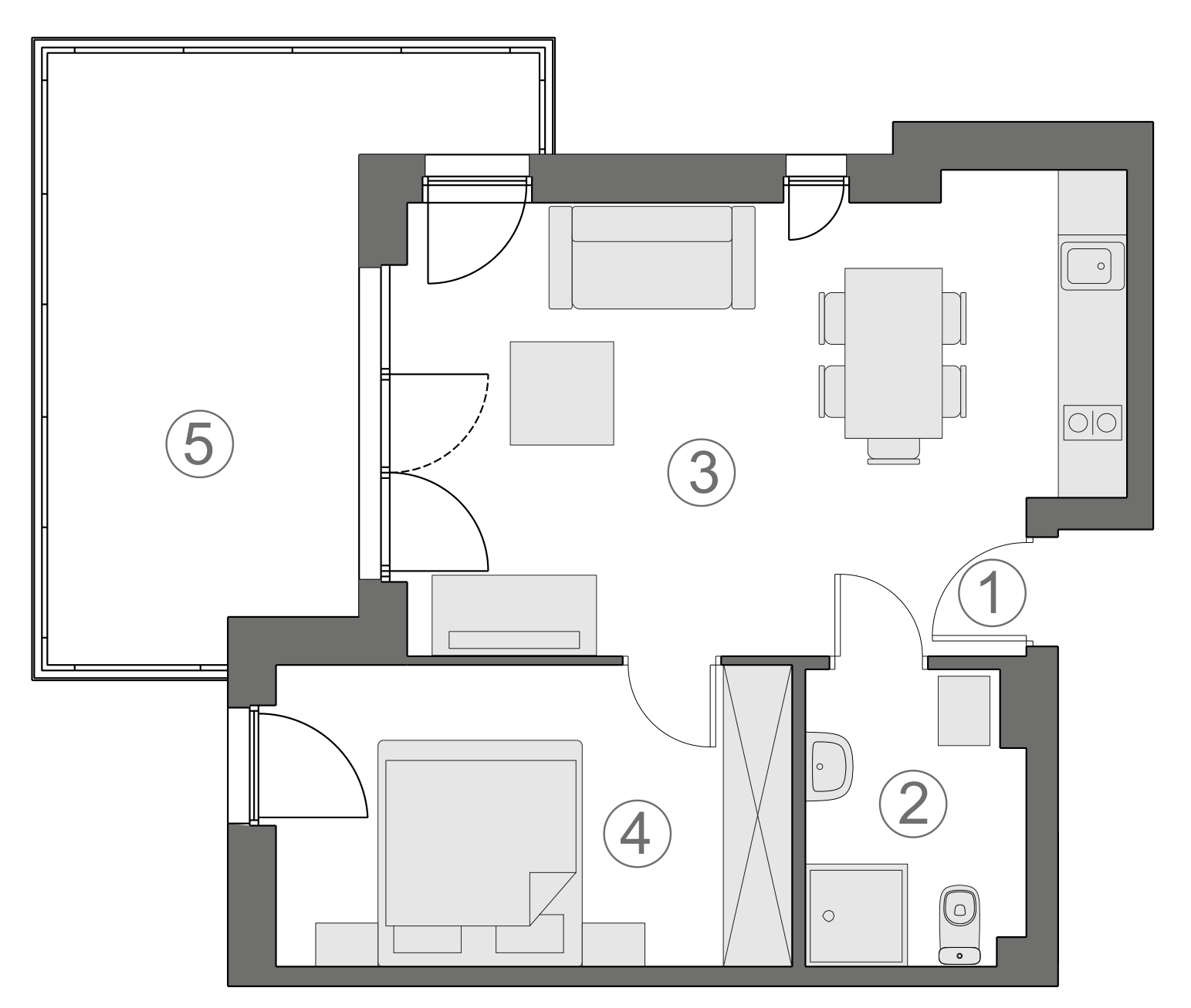 Rzut apartamentu 1-A.1.2