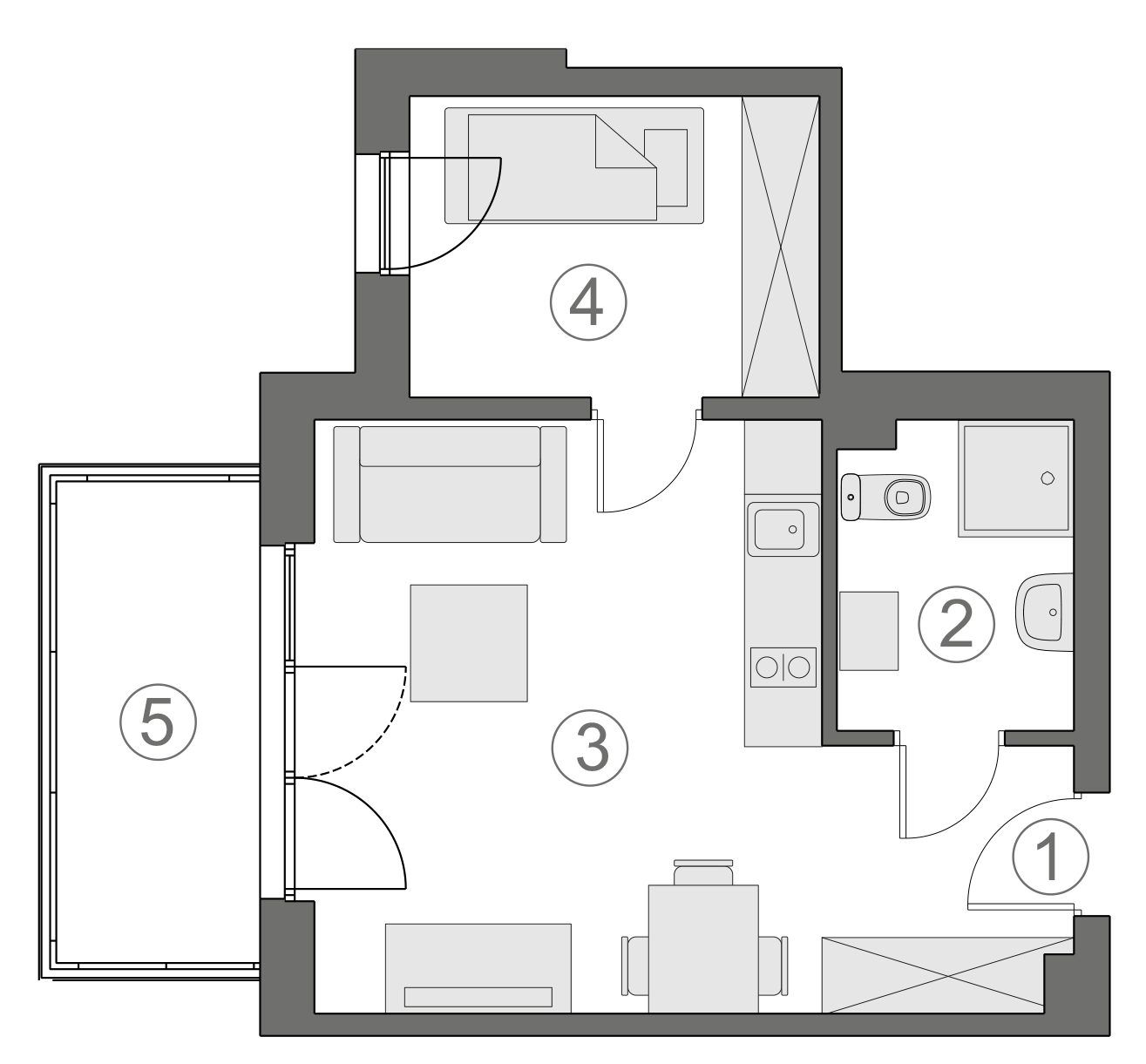 Rzut apartamentu 1-A.1.8