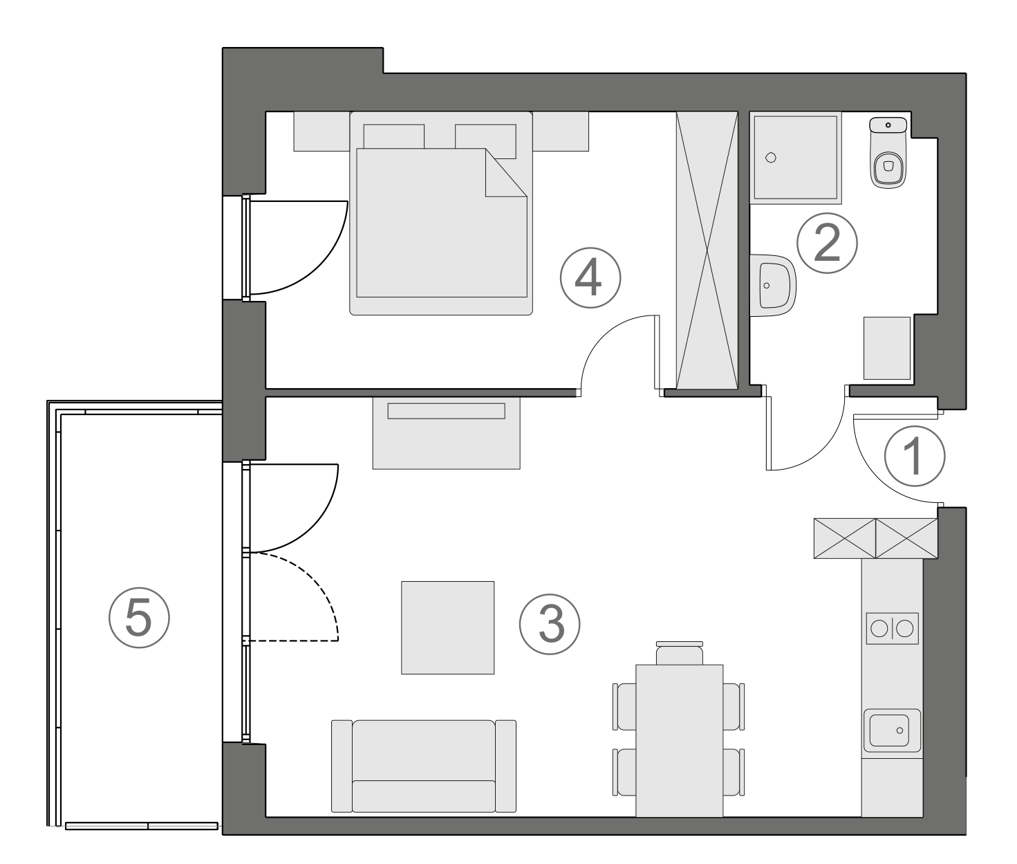 Rzut apartamentu 2-A.1.3